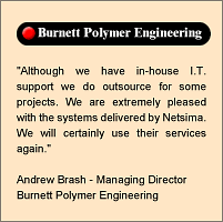 Web developers at Netsima provide intranet services to Burnett Polymer Engineering